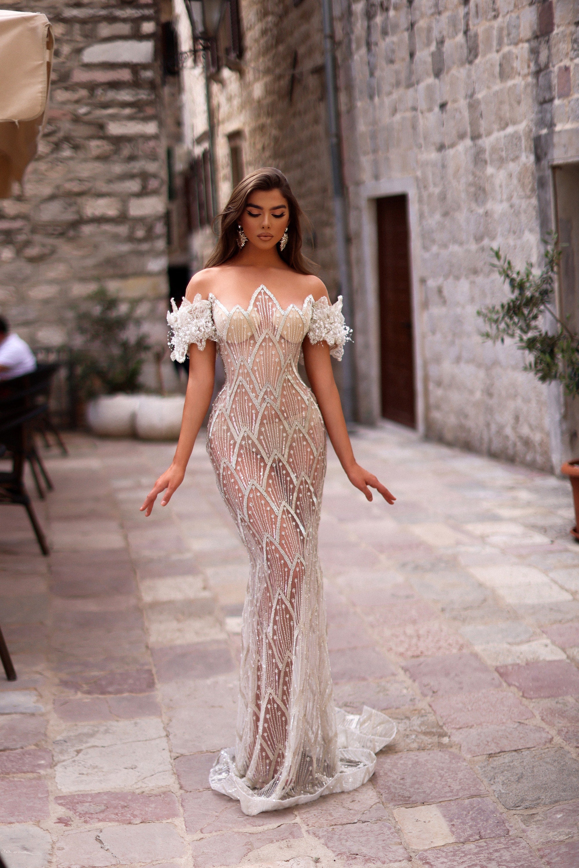 qendresa dresses Glamorous Detachable Train Evening Dress main image 0