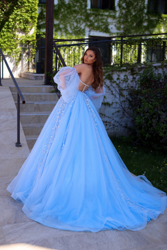 baby blue gown dress Light blue satin long prom dress, blue sweet 16 dress
